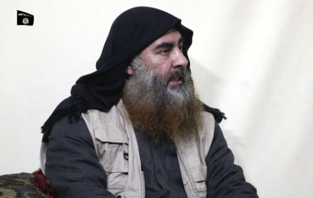 TRUMP BAGHDADI Foto tomada de un website de islamistas radicales que parece mostrar a Abu Bakr al-Baghdadi. Foto: AP