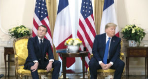 Los presidentes de Francia y EU, ayer. Foto: AP
