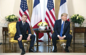 Los presidentes de Francia y EU, ayer. Foto: AP