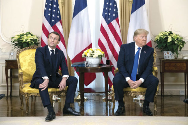 Los presidentes de Francia y EU, ayer. Foto: AP